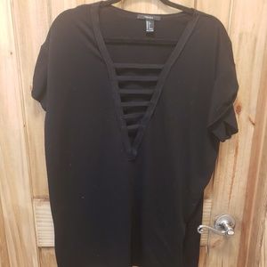 Black deep v dress